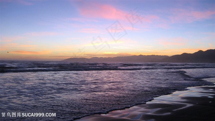 黄昏海景风景画壁纸