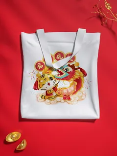 白色布手提袋红色场景样机