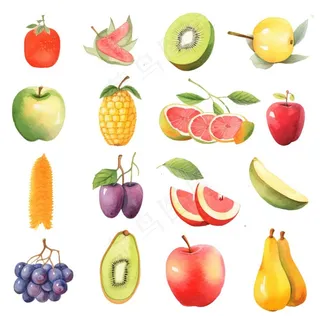 水果种类素材卡通插画免抠