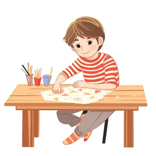 绘画儿童男孩插画元素