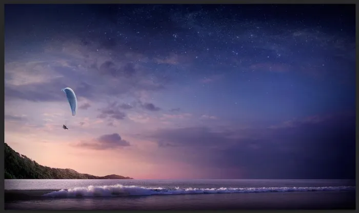 海边 海浪 大海 星空psd模版下载