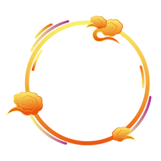 中国风中式传统祥云图案国潮古风边框云纹装饰元素PNG免抠素材图