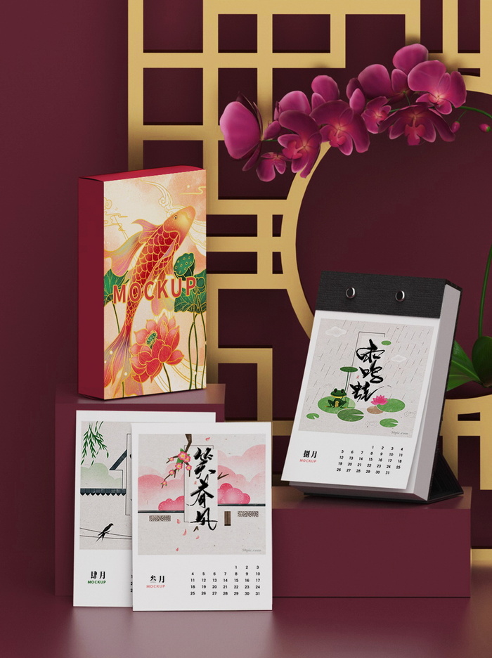 中国风国潮新春春节包装样机模板