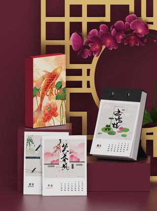 中国风国潮新春春节包装样机模板