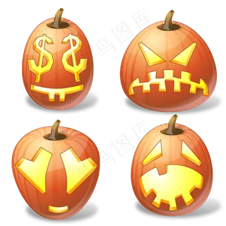万圣节节日卡通素材南瓜南瓜灯