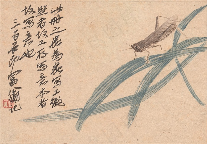 齐白石花虫册国画图片