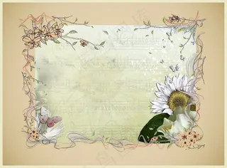 唯美淡雅花框图片