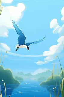 简约国风意境蓝天白云节气海报背景