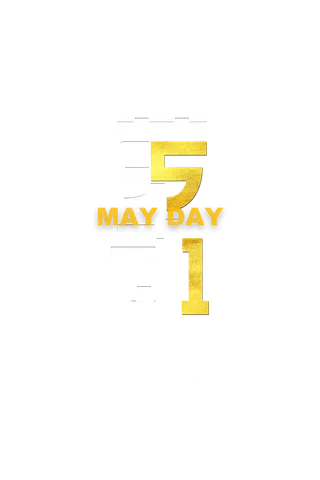 五一劳动节双色创意字体