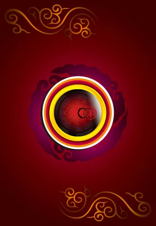 古典门环曲线花纹