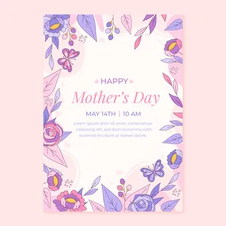 母亲节小清新手绘海报