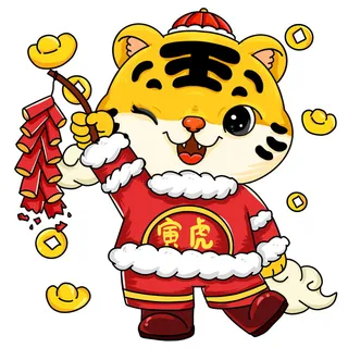 可爱虎年形象卡通新春
