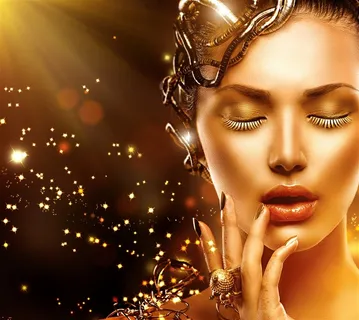 金光闪闪人体创意造型美女图片