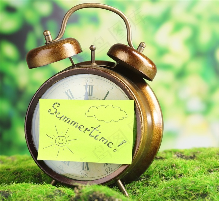 暑假时光精美闹钟图片