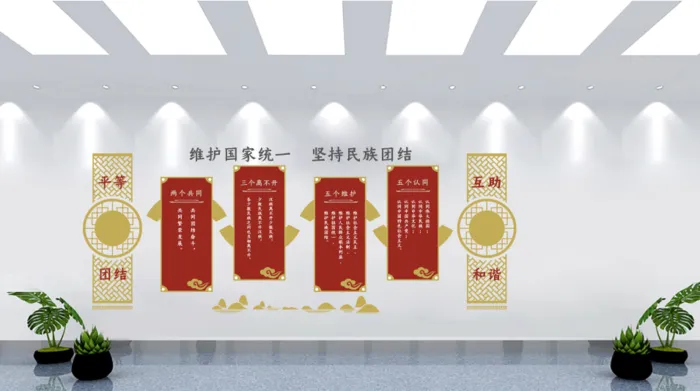 两个共同平等五个维护文化墙cdr矢量模版下载
