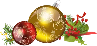 圣诞节冷杉铃铛花束饰品礼物盒免抠