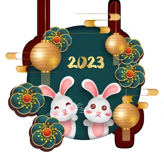 喜庆2023年兔年挂画
