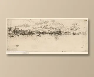 惠斯勒素描风景画