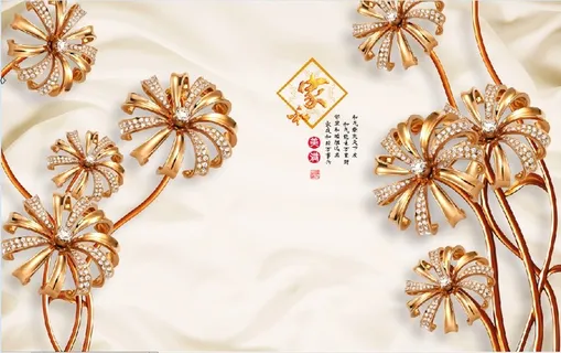 雕塑荷花花枝背景墙