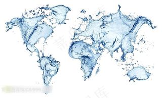 创意水花喷溅世界地图图片