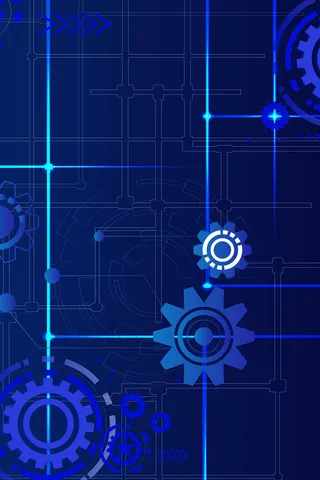蓝色齿轮科技背景PSD素材