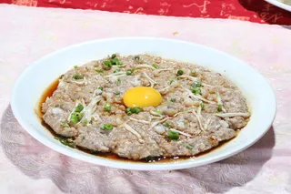 银鱼蒸肉饼