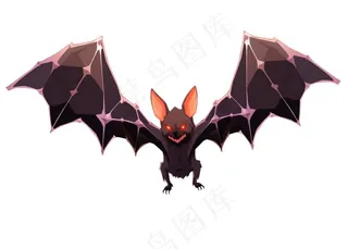 蝙蝠万圣节恐怖插画免抠