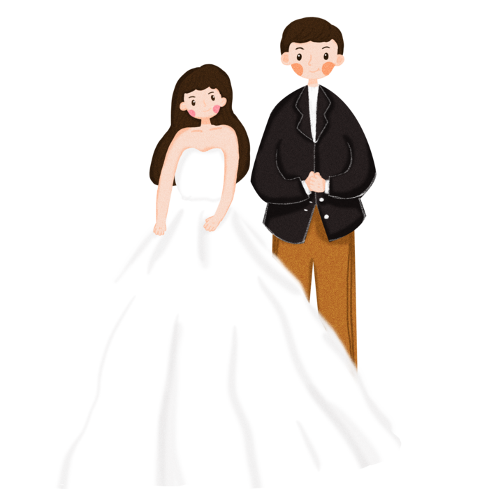 婚纱卡通人物婚礼白纱结婚婚纱摄影手绘