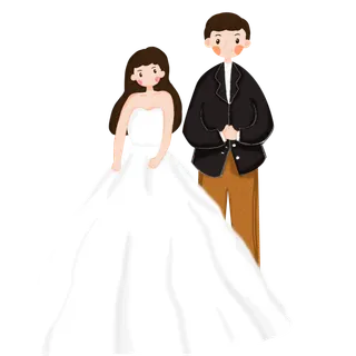 婚纱卡通人物婚礼白纱结婚婚纱摄影手绘