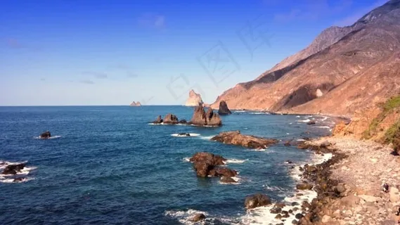海洋, 岩石, 波浪, 海岸, 城堡, 海, 夏天, 海滩