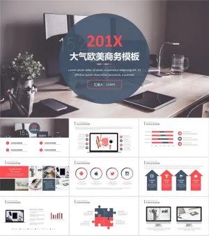 办公桌面欧美商务PPT模板预览图