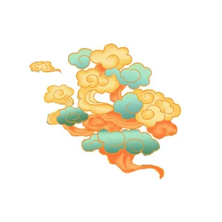 中国风中式国潮敦煌云纹祥云插画图案云朵云彩元素PSDAI设计素材