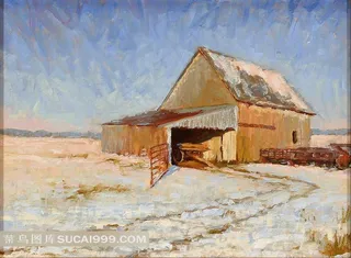 仓库房子油画