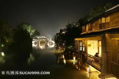 美丽的浙江桐乡乌镇夜景