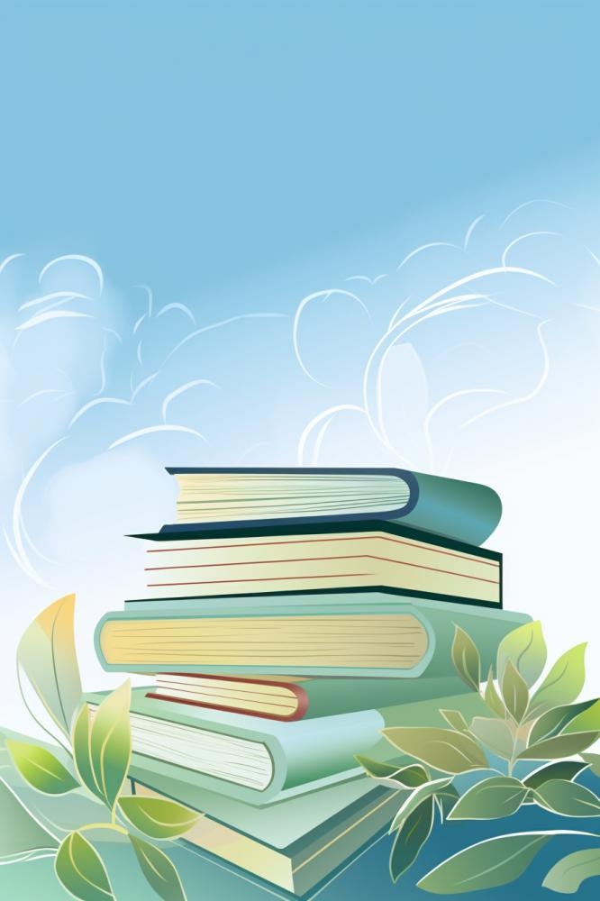 黄绿色清新渐变书籍背景