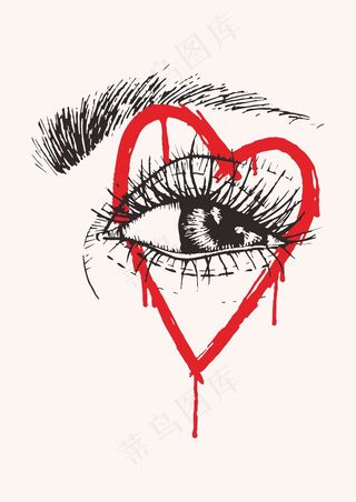 眼睛睫毛 涂鸦爱心