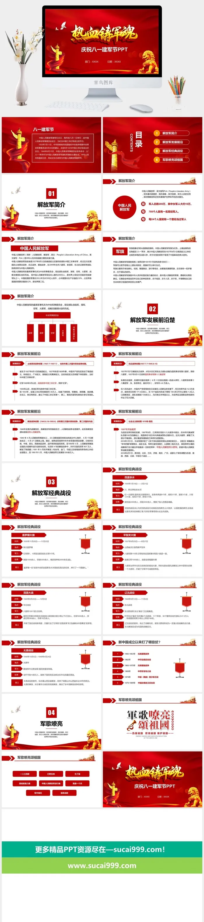 八—建军节解放军部队主题宣传教育PPT