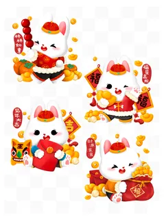 可爱卡通手绘兔子合集