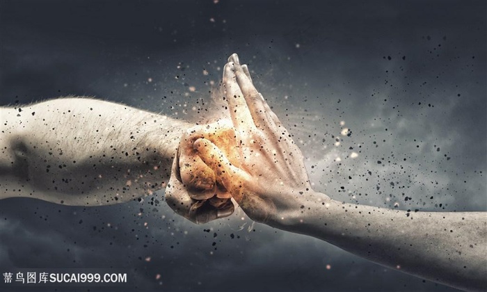 激情的对撞创意高清图片