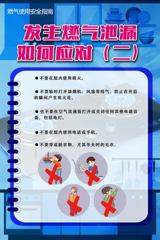 燃气泄漏相关科普知识海报