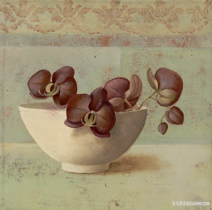 碗里花卉艺术插画