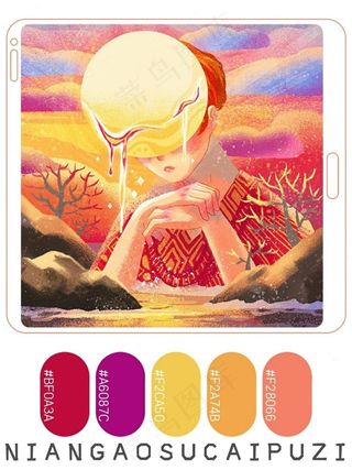 高质量插画配色色卡