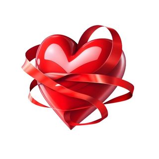 情人节520爱心飘带免抠