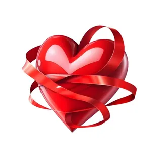 情人节520爱心飘带免抠