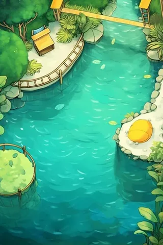 夏日荷塘木板水果背景