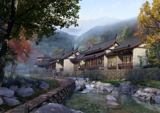 传统中国乡村小镇图片