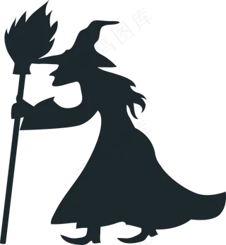 万圣节节日卡通素材女巫
