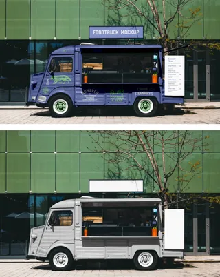 复古食品卡车样机