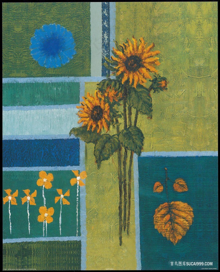 唯美黄色花卉花卉插画