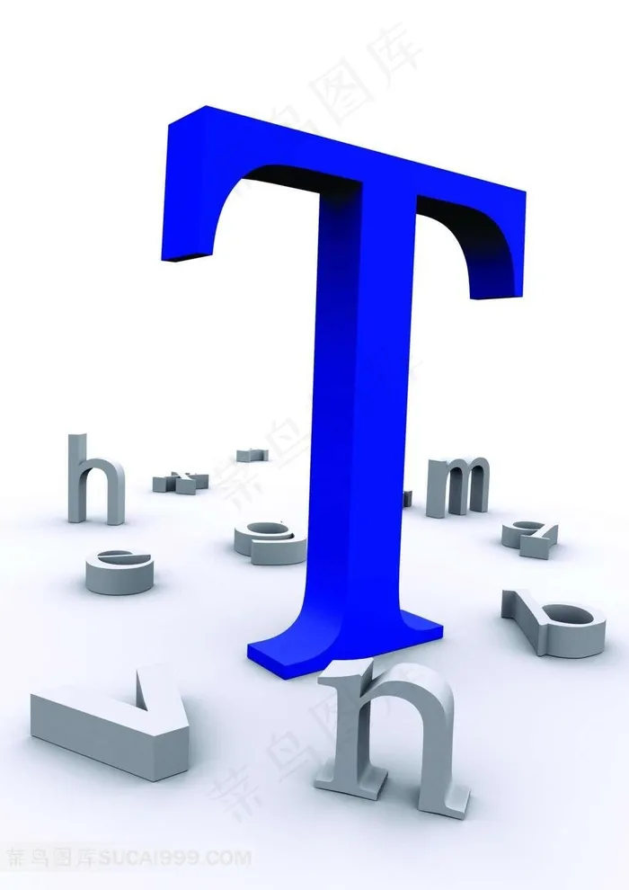 3D立体字母T背景素材